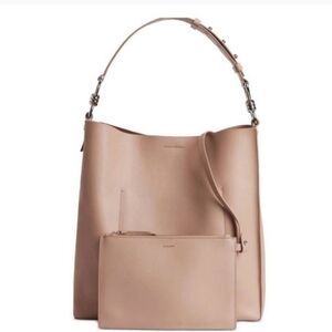 All Saints North South Blush Pink Leather Tote Bag And Pouch Excellent